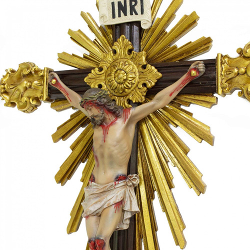 Imagem 5 de 8 de Crucifixo De Resina Barroco Estilo Antigo