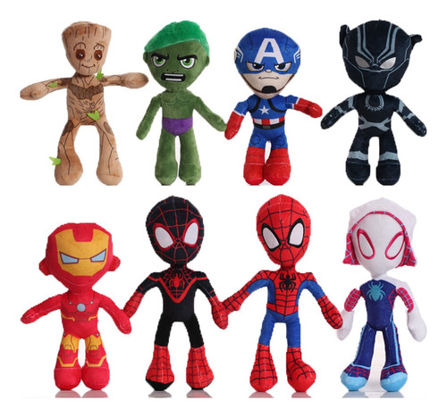 8pcs The Avengers Spider-man Muñeca Peluche Juguete Regalo 