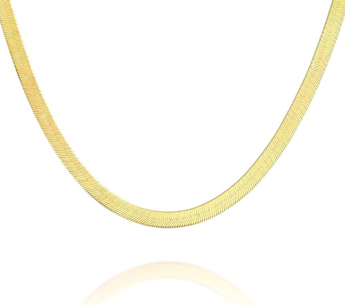 Pavoi Collar De Cadena De Serpiente Chapado En Oro De 22 Qui