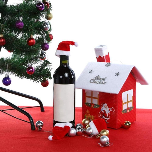 50 Mini Tampinhas De Garrafa Com Chapéu De Papai Noel