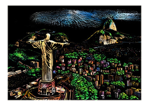 Pizarra Para Rascar Paisajes, 4 Hojas, Papel Para Rascar, Ma