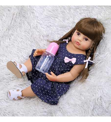 Imagem 6 de 8 de Novo Bebe Reborn Boneca 100% Silicone Menina Antonella Linda