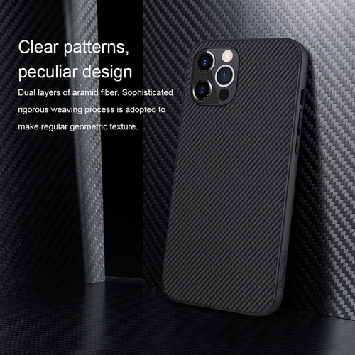 Case Delgado Nillkin Fibra Carbón Para iPhone 12 Pro Max 6.7