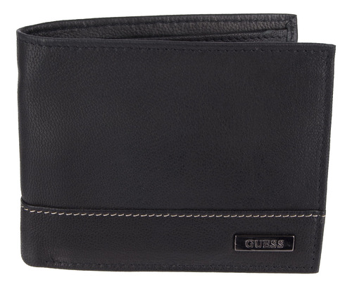 Capa De Couro Wallet Guess Para Homens Preta/branca