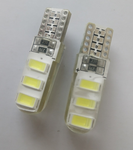 Par Cocuyos Led T10 Siliconados Fijos Para Carro Y Moto
