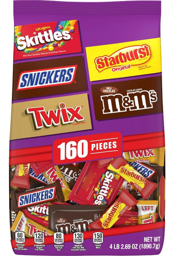 Chocolates M&m, Snickers, Twix, Skittles, Starburst Hallowee