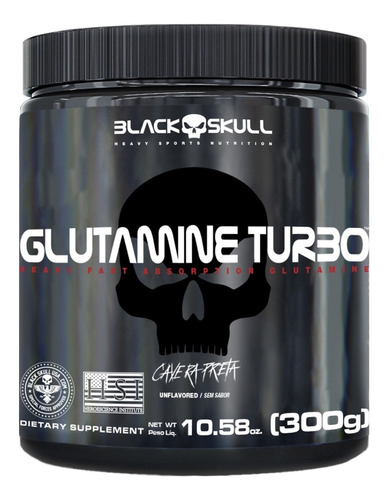 Glutamine 300g - Black Skull Pure - Caveira Preta Glutamina