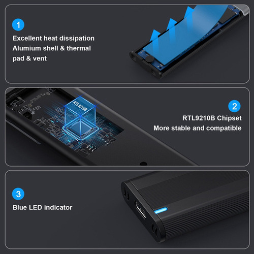 . . Adaptador Ssd M2 Ssd Case Nvme Protocolo Duplo M.2 Para