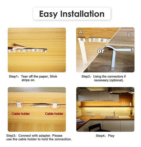 Kit De Iluminación Led Flexible Para Cocina Y Armarios 2m