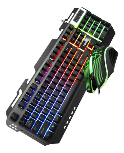 Juego De Botones De Teclado Y Ratón Retroiluminados Rainbow