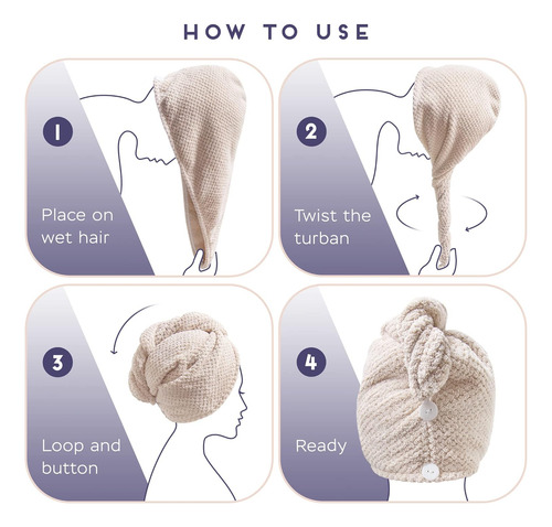 Toalla De Microfibra Para Todo Tipo De Cabello, Paquete D...