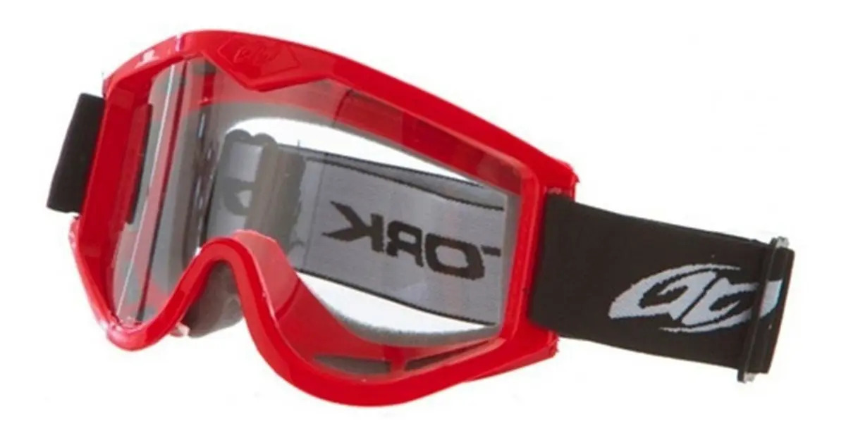 Oculos Motocross Pro Tork Trilha Off Road Proteção Vermelho Lente Transparente Tamanho Único