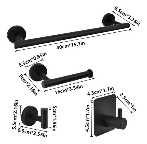 Set Argolla Toallero Para Baño Juego Accesorios De Baño 5pcs