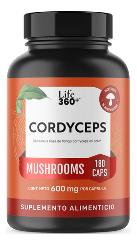Cordyceps Mushrooms Life 360+ 180 Cápsulas Hongo Cordyceps