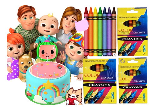 15 Libro Para Colorear Cocomelon + 15 Cajitas Crayones 8) :)