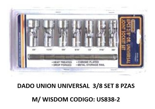 Dado Unión Universal  3/8  Set 8 Pzas PuLG,