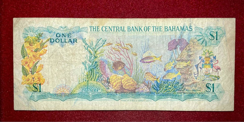 Billete 1 Dólar Bahamas 1974 Pick 35 A.2 Elizabeth 2 (Usado)
