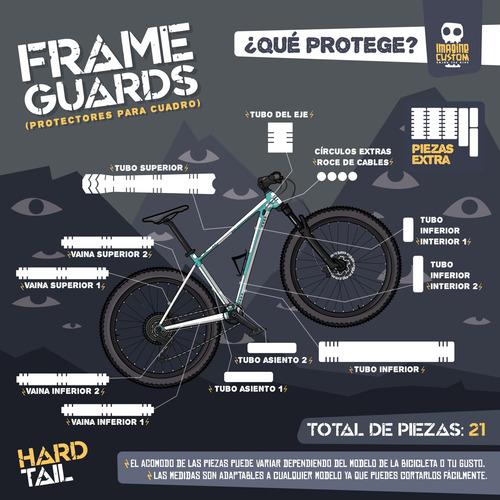 Protector De Cuadro Bicicleta Mtb Full Uso Rudo / Sin Logos