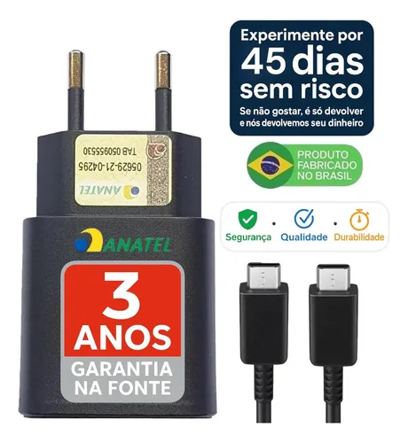 Plus Do Brasil Carregador Super Rápido 25w Para Samsung Galaxy S2...