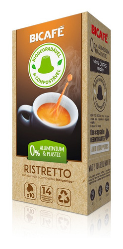 Cápsula De Café Ristretto Biodegradável Máquinas Nespresso