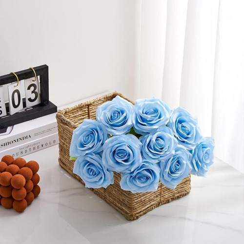 Rosas Artificiales Decoracion,10 Rosas Artificiales Con