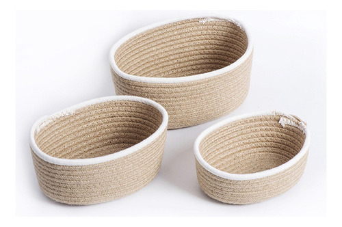 Cestas De Almacenamiento Tejidas De 3pcs Cestas Estilo B
