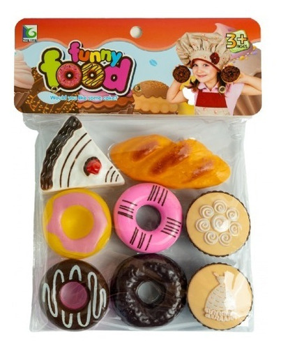 Imagen 2 de 4 de Juego De Comida Donas Tortas Muffin 8 Piezas Juego Niños