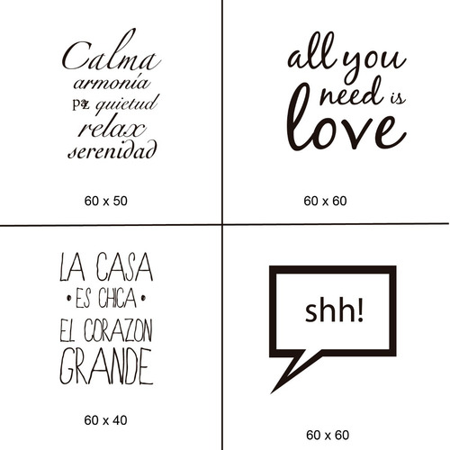 Imagen 4 de 10 de Vinilos Decorativos De Pared - Frases Palabras