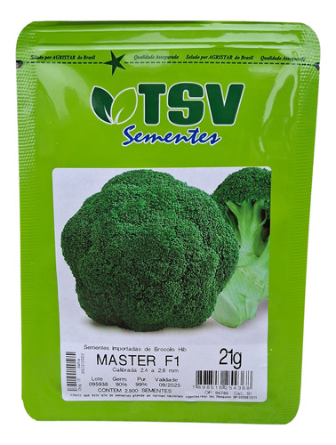 Semente Couve Brócolis Híbrido Master Tsv 2500 Sementes