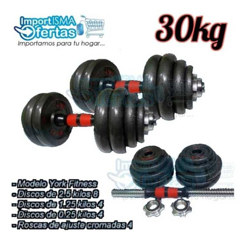 Set Kits Mancuernas Pesas 15 20 25 Y 30(kg) Disco Gym Barras