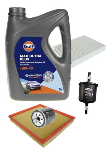 Aceite Gulf Max 10w40 + Kit 4 Filtros Vw Crossfox 2006 2008