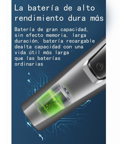 Imagen 6 de 6 de Maquina De Afeitar Electrica Barba 3 En 1 Usb Seco Humedo