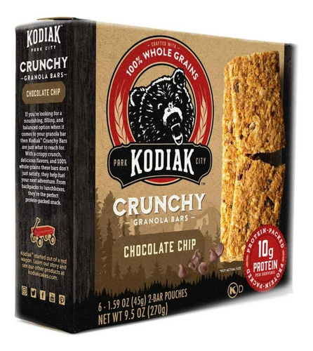 Kodiak Crunchy Granola Bars-chocolate Chip C/proteina
