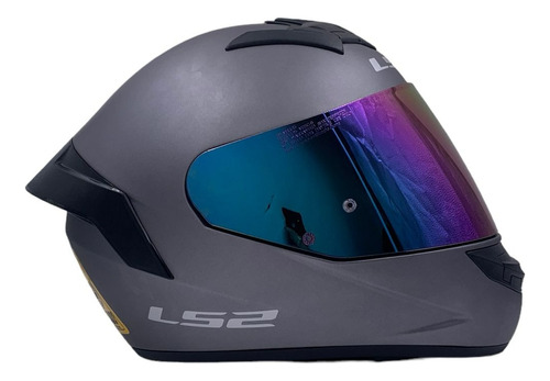 Casco Integral Ls2 Ff352 Gris Mate Spoiler Y Visera Rainbow