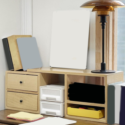 2 Gabinete De Minaiture De Escala 1/6 Con Decoración De