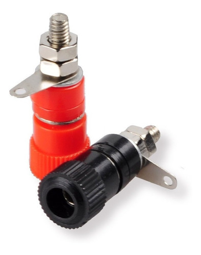 Pack 2x  Borneras Conector Hembra Bornera Grande Rojo Negro