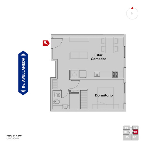 Bv. Avellaneda Y 9 De Julio - Dpto De 1 Dormitorio. Posibilidad Cochera. 