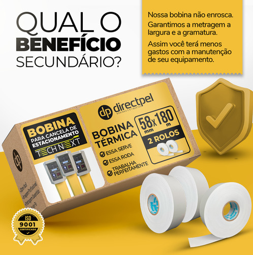 Bobina Ticket P/ Cancela Estacionamento Technext 58mm X 180m