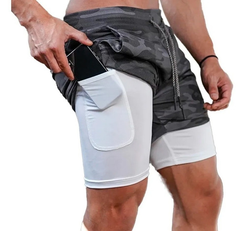 Pantalones Cortos Corrida Masculino Bolso Invisível Celular