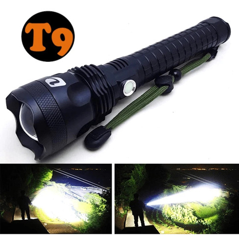 Lanterna Tática T9 Iluminação Prática 29970000 Lummes Led Branco Preto