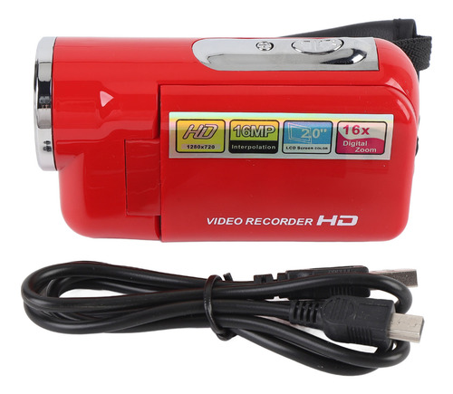 Videocámara Con Zoom Digital 16x, Cámara De Vídeo Y Pantalla
