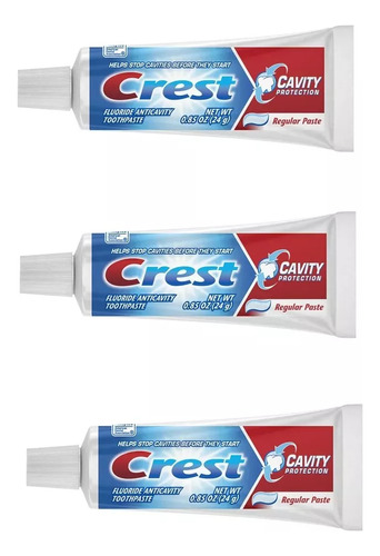 Kit 3 Creme Dental Crest Anticavity Regular 24g
