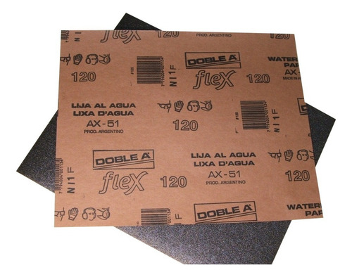 Lija Al Agua Doble A Grano 60 Al 600 Paquete X 50 Unidades