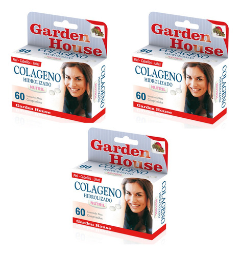 Pack X3 Garden House Colágeno Hidrolizado 60 Comprimidos