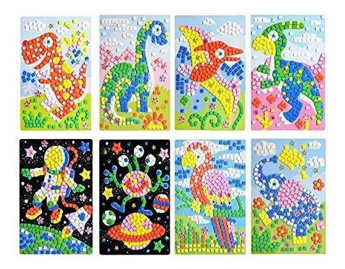 Kit Mosaico Ccinee: Arte Manual Niños 8 Pack