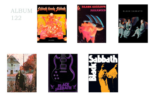 Cuadro Decorativo Black Sabbath Album 6 Piezas 