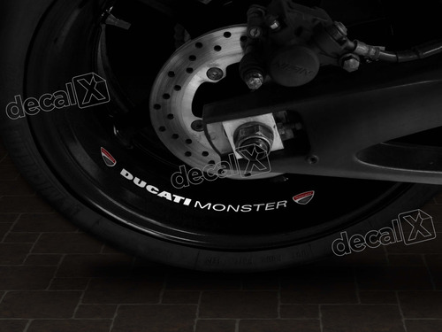 Adesivo Refletivo Roda Moto Compativel Ducati Monster Rd5 Cor DUCATI MONSTER BRANCO