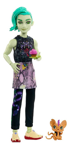 Monster High Deuce Gorgona Muñeca Posable, Mascota Y Acceso