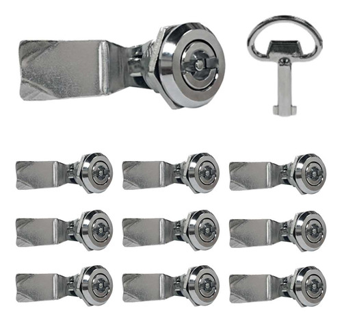 10 Pzs Chapa Cerradura Con Llave Palomilla P/ Gabinete Argos