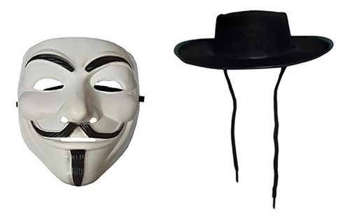 Mascara V. De Vingança E Chapéu Anonymous Halloween Oferta